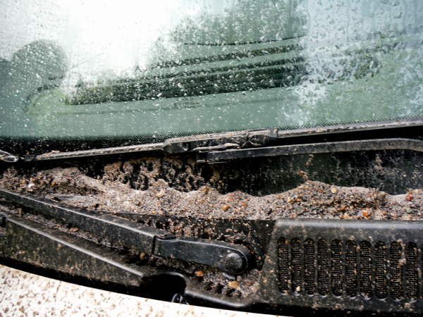 dirt on the windshield